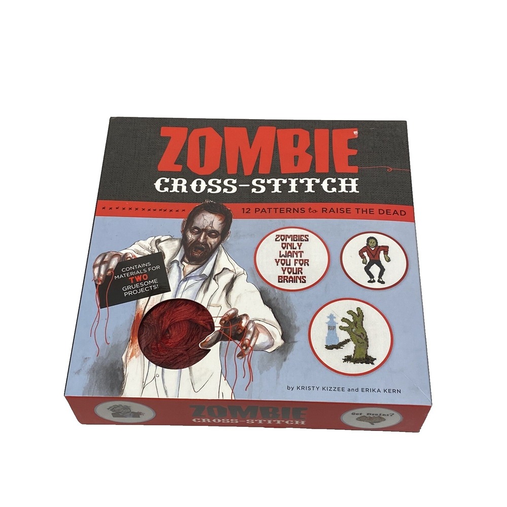 Zombie‎ Cross-Stitch Kit 12 Patterns 2 Projects Kristy Kizzee Erika Kern Horror